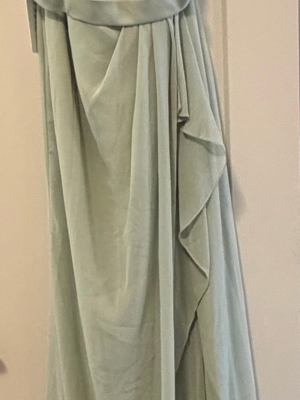 Flowing Sage Green Maxi Skirt with Draped Ruffle